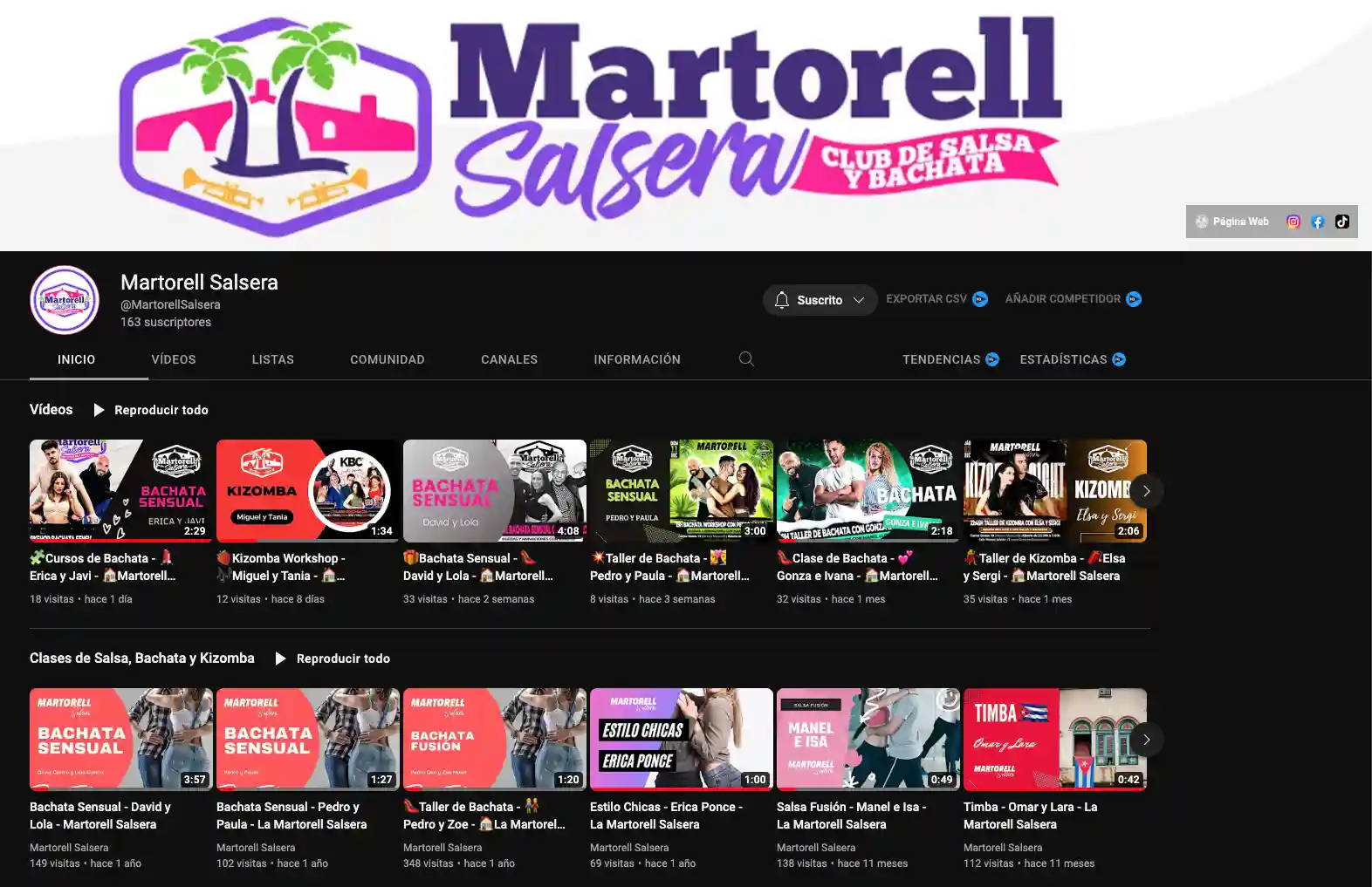 Canal de Youtube Martorell Salsera