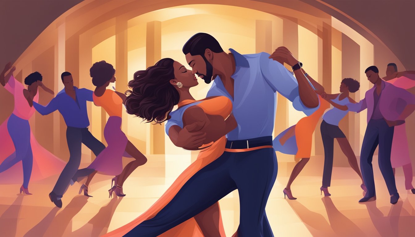 Sensual bachata music and rhythm, evoking passion and movement