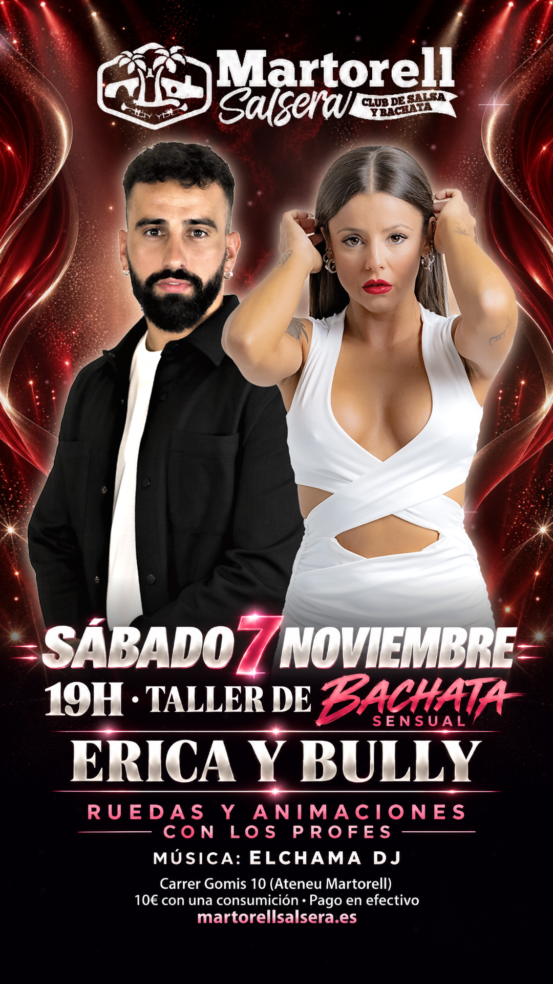 Cartel de Bachata con Erica y Buli