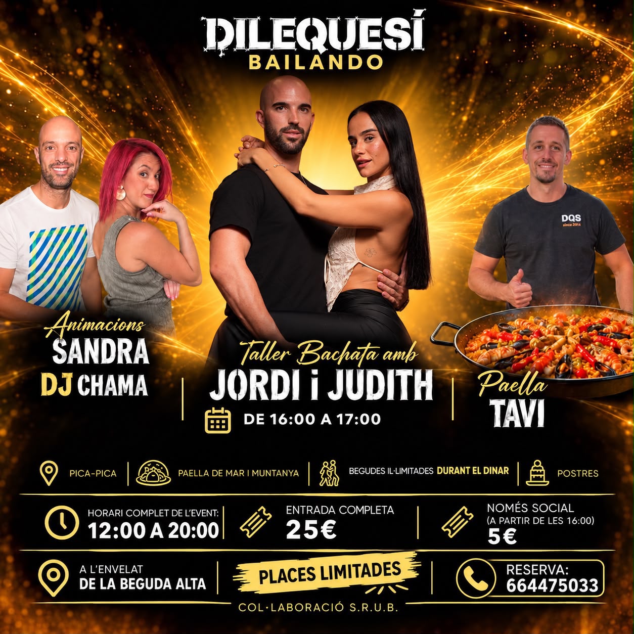 Cartel de Dilequesí Bailando — Taller de bachata con Jordi i Judith